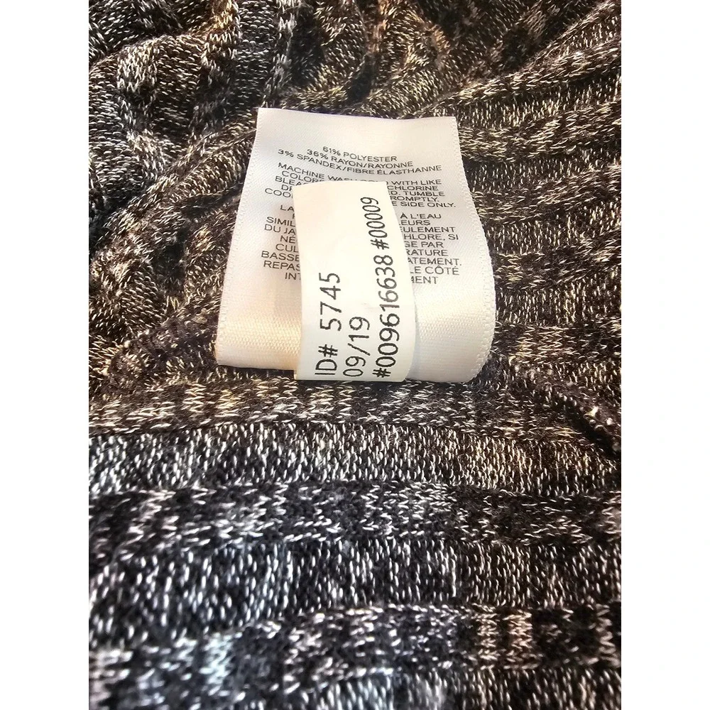 Womens szL EXPRESS Gray Textured Ribbed Deep V Neck Long Sleeve Sweater Top Fall